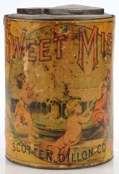 Appraisal: Sweet Mist Tobacco Store Canister Description Very rare round tobacco