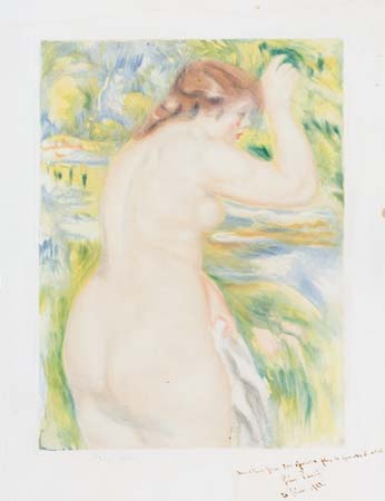 Appraisal: PIERRE-AUGUSTE RENOIR after Nu Color aquatint and etching x mm