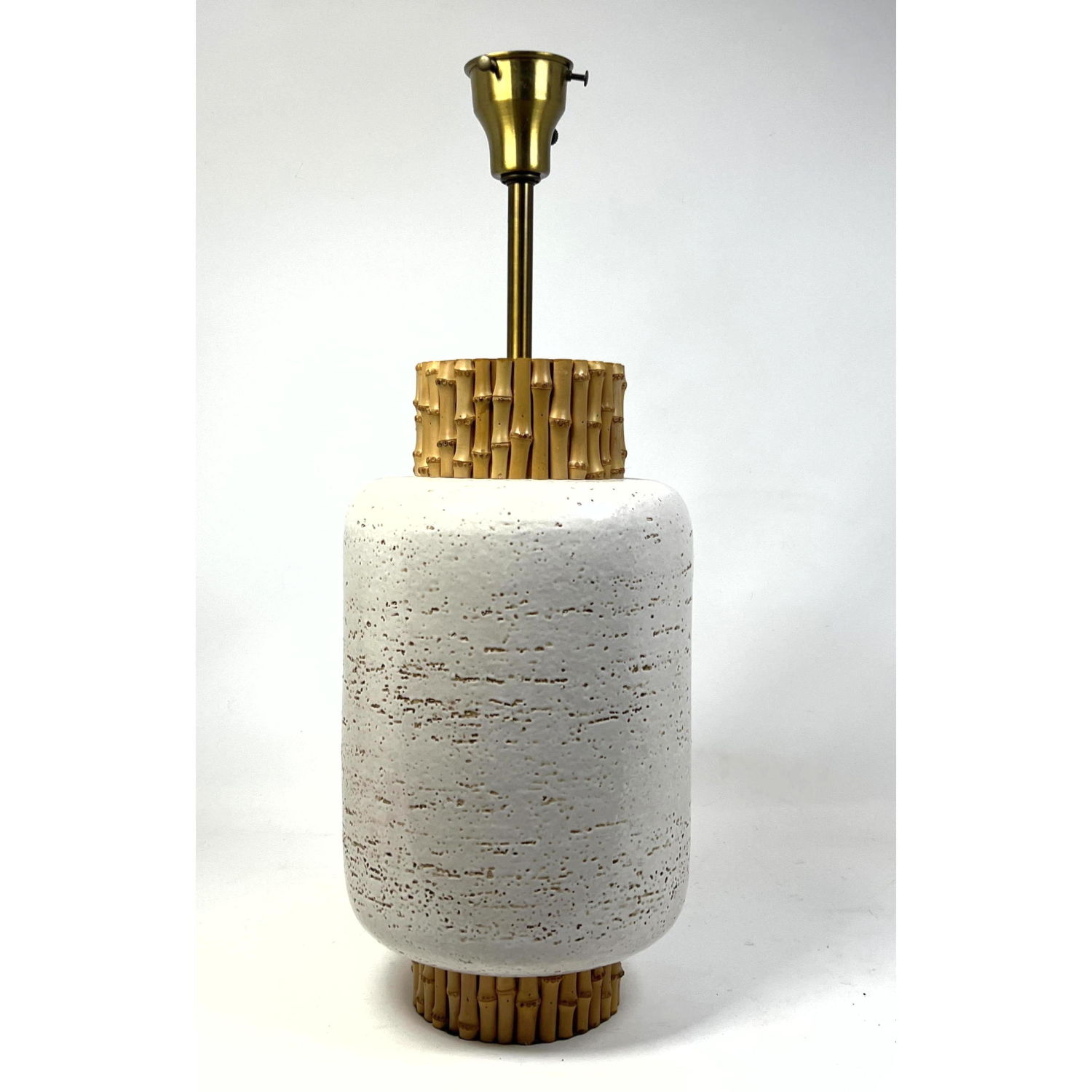 Appraisal: Decorator Bamboo and Pottery Table Lamp Italian style Dimensions H