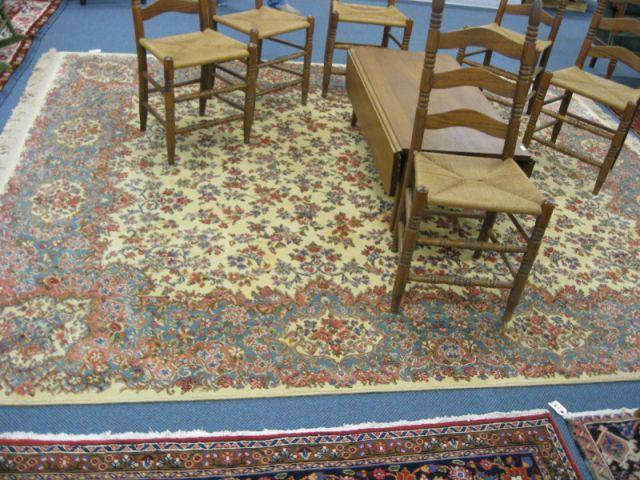 Appraisal: Kerman Karistan Room Size Rug elaborate floral in ivory field