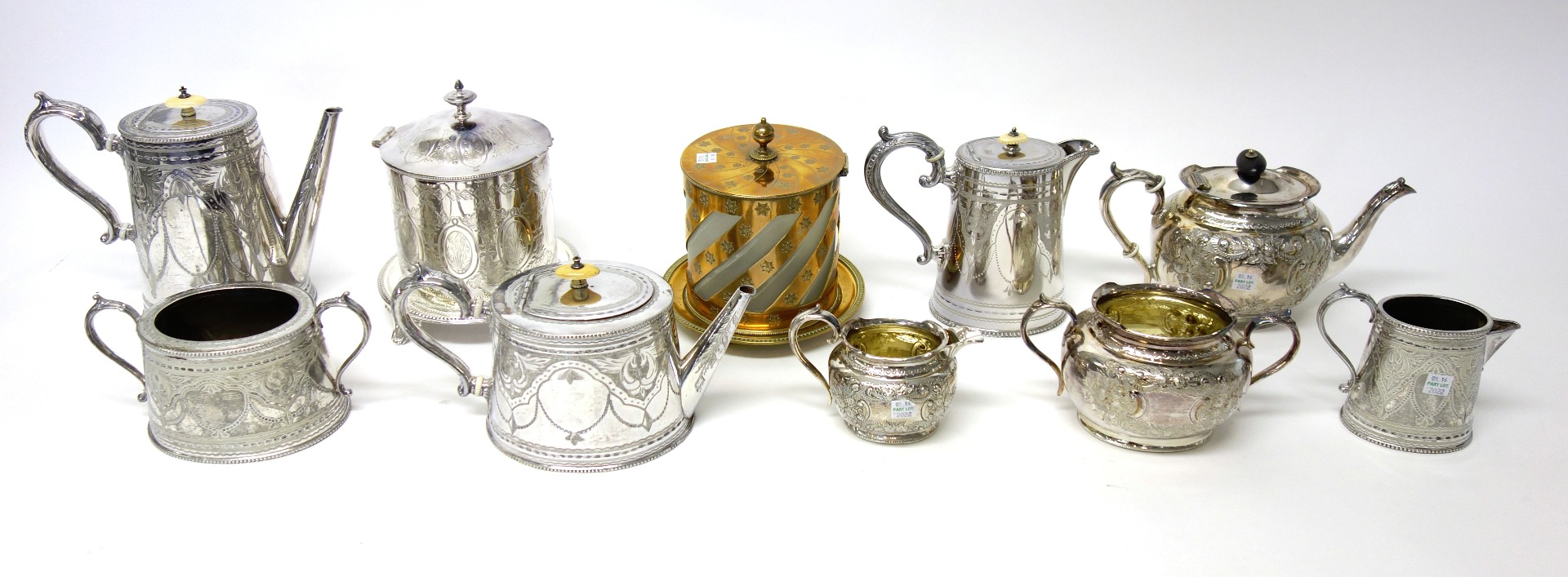 Appraisal: A Victorian plated five piece tea and coffee set a