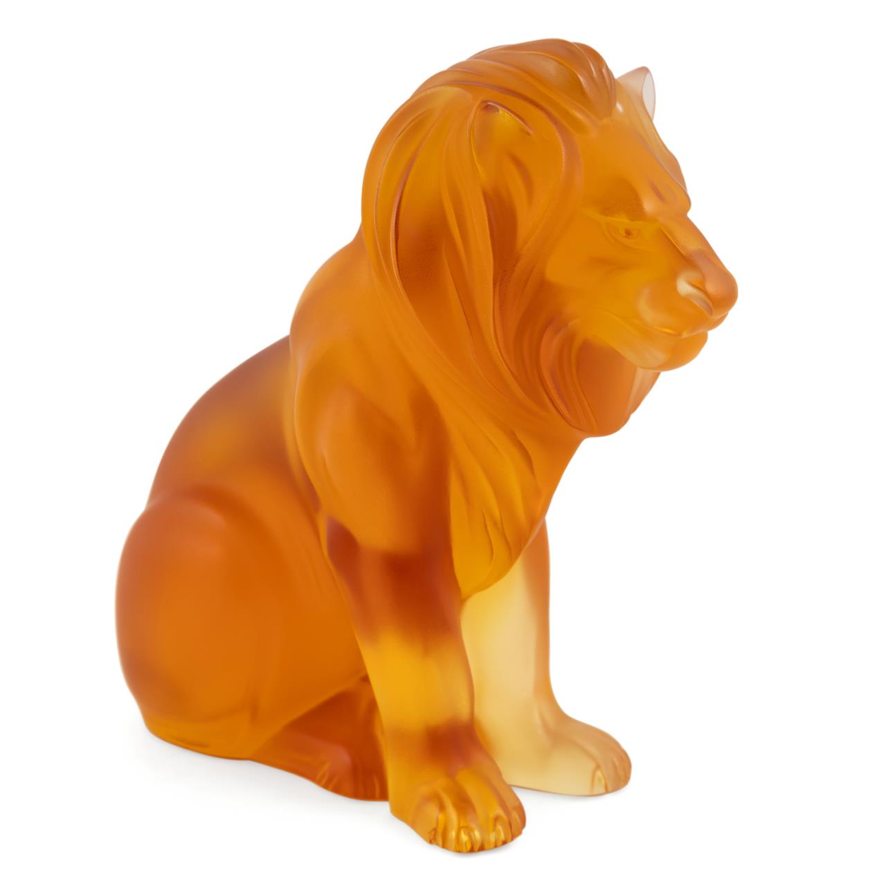 Appraisal: LALIQUE CRYSTAL SEATED BAMARA LION FIGURINE Lalique French frosted crystal