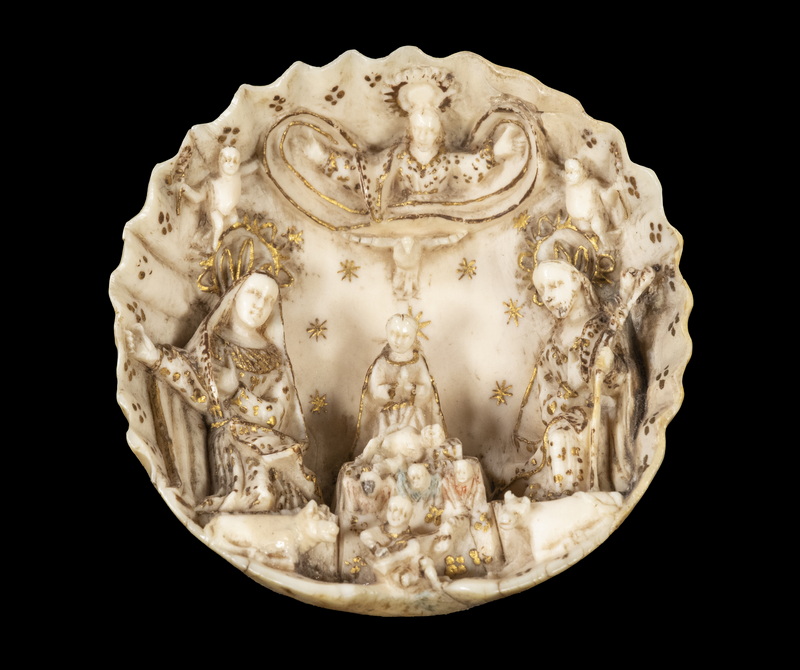 Appraisal: TH- TH C ITALIAN IVORY NATIVITY GROTTO Carved Ivory with