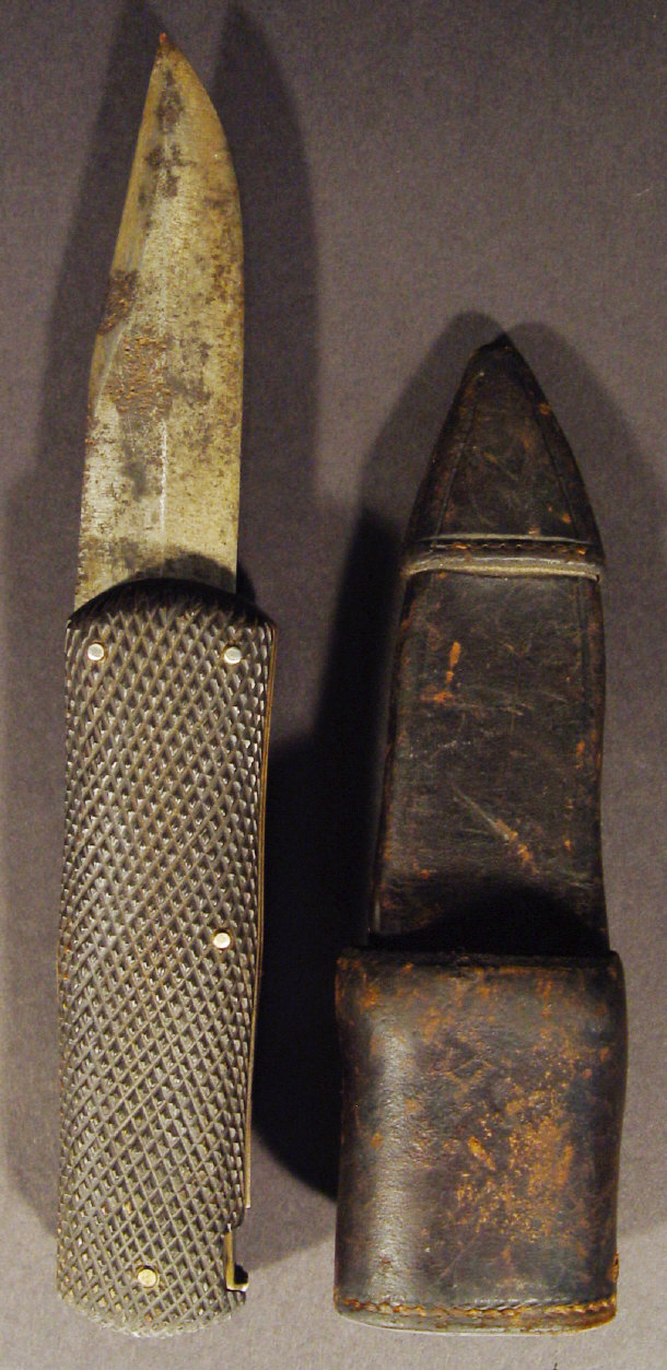 Appraisal: Victorian Arctic expedition interest steel bladed folding dagger inscribed to