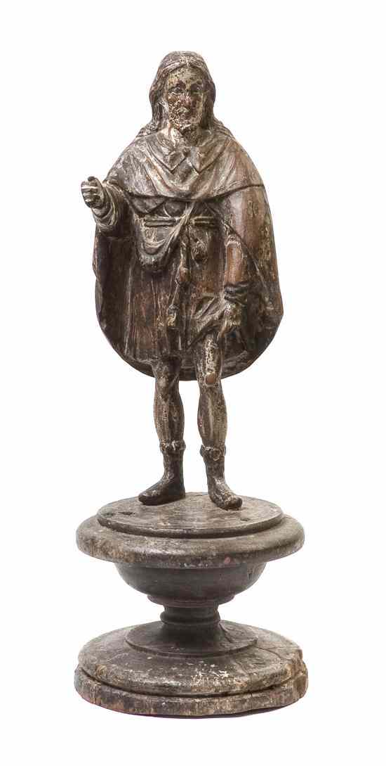 Appraisal: A Continental Carved Wood Figure of a Saint the standing