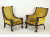 Appraisal: PARLOR CHAIRS - Assembled set of two heavy mahogany carved