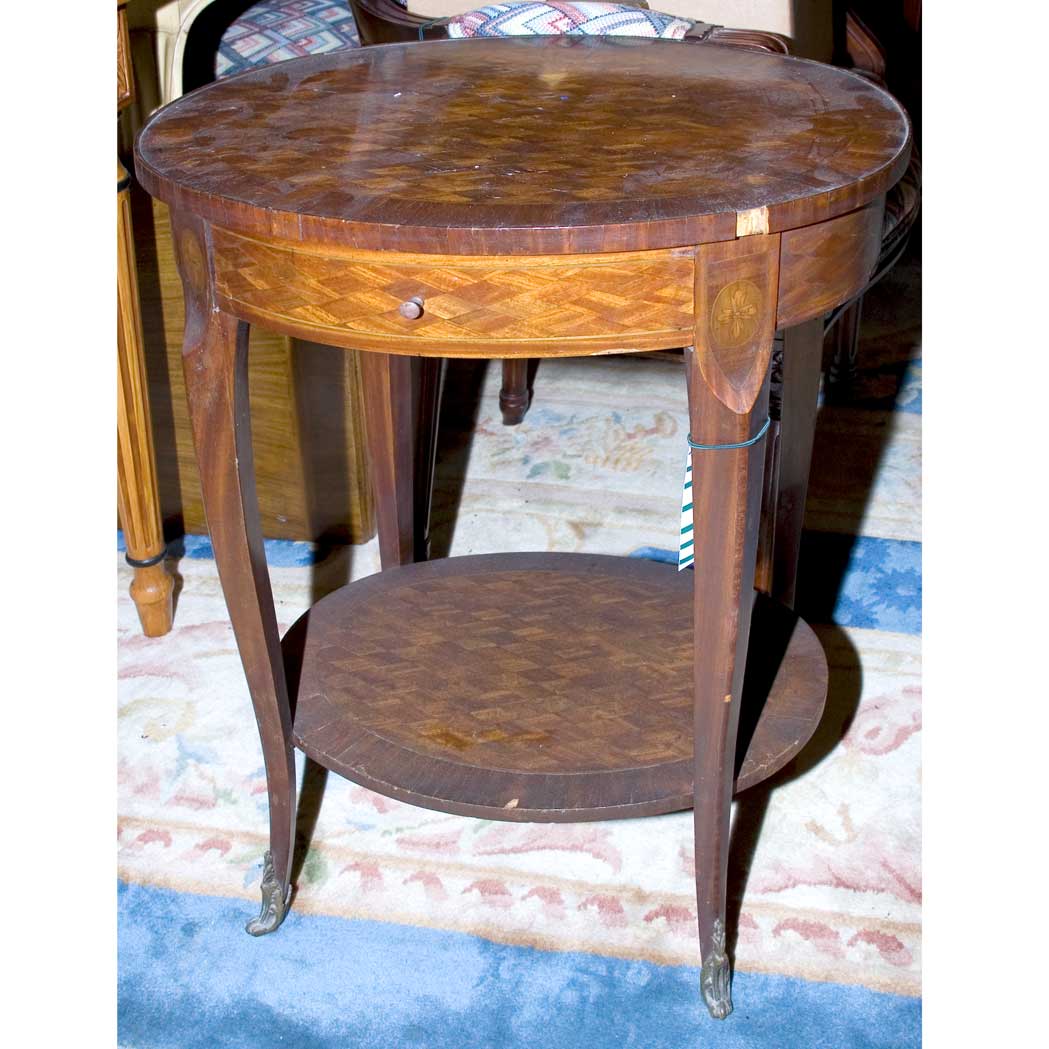 Appraisal: Transitional Louis XV XVI Style Mahogany Side Table Together with