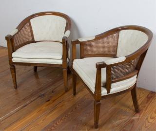 Appraisal: French Style Club Chairs Pair Two French style club chairs