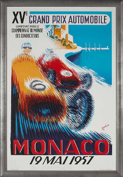 Appraisal: B Minne Monaco Grand Prix Color lithograph poster printed by