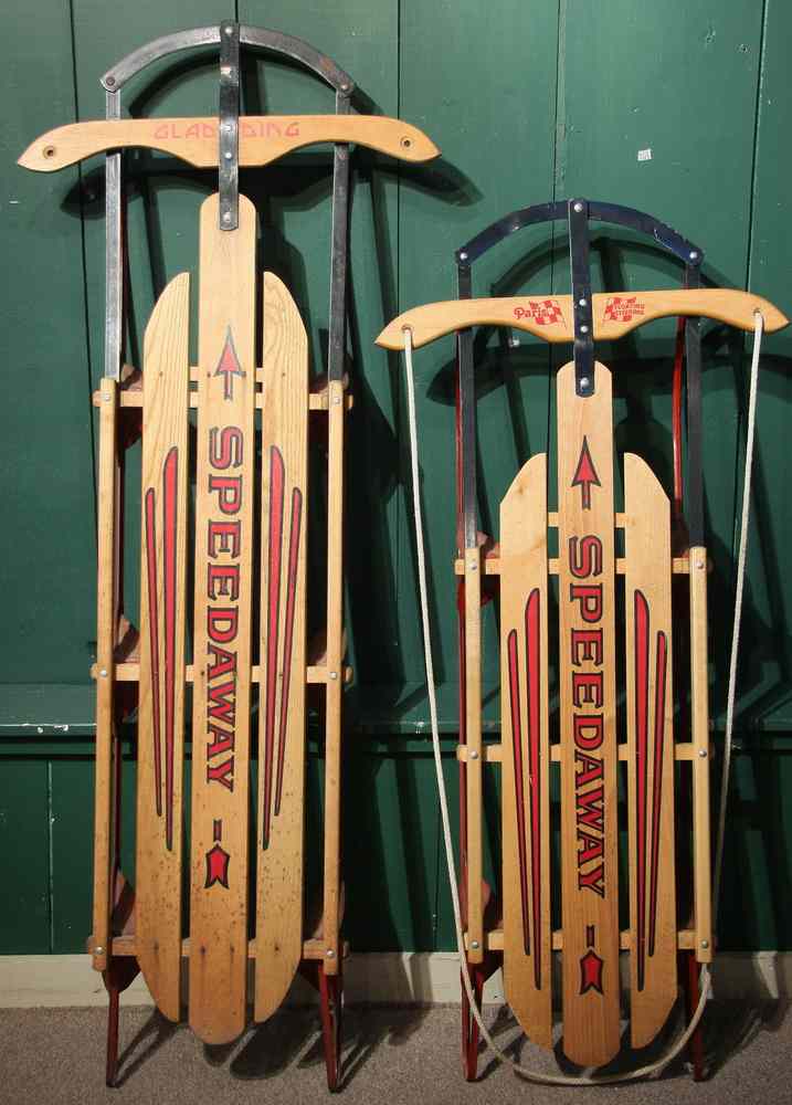 Appraisal: SPEEDWAY SNOW SLEDS - Two 's Speedway Brand Snow Sleds