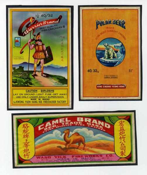 Appraisal: Lot of Firecracker Labels Includes Warrior Brand Polar Bear Camel