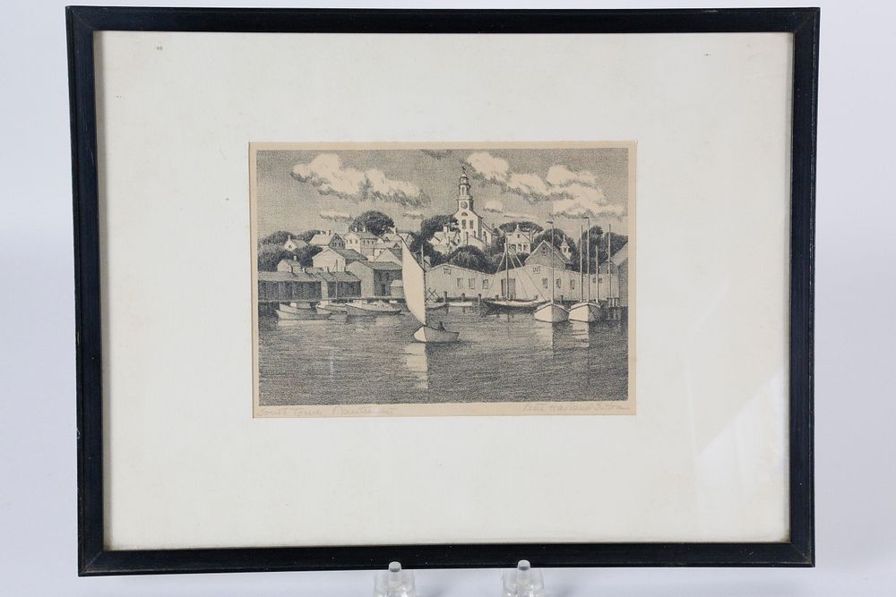 Appraisal: Ruth Haviland Sutton Black and White Etching South Tower Nantucket