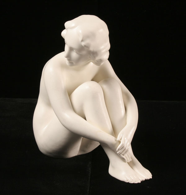 Appraisal: Goebel porcelain seated nude female figure matte glaze H Full