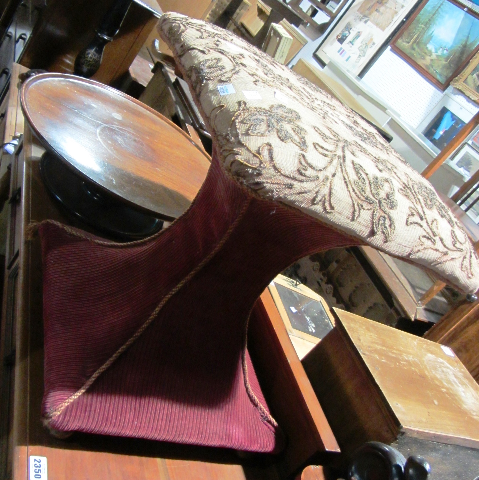 Appraisal: A mahogany circular Lazy Susan and an th century upholstered