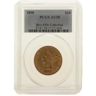 Appraisal: US Gold Coin PCGS AU From Rive d'or Collection US