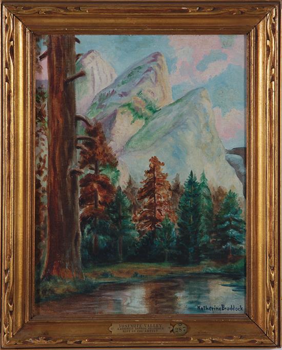 Appraisal: Katherine Braddock California Montana Ohio - YOSEMITE VALLEY oil on