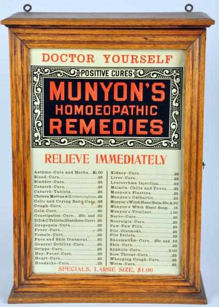 Appraisal: Munyon's Remedies -Sided Cabinet Some stains and light wear to