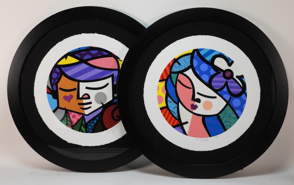 Appraisal: PR ROMERO BRITTO POP ART PORTRAIT SERIGRAPHS Florida Brazilb Includes