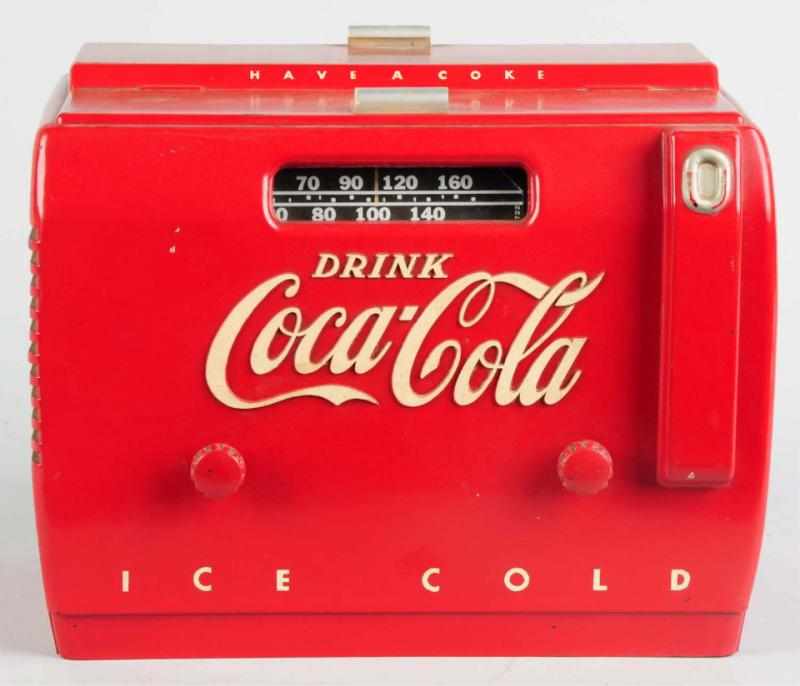 Appraisal: s Coca-Cola Cooler Radio Case wear marks fading Condition Very