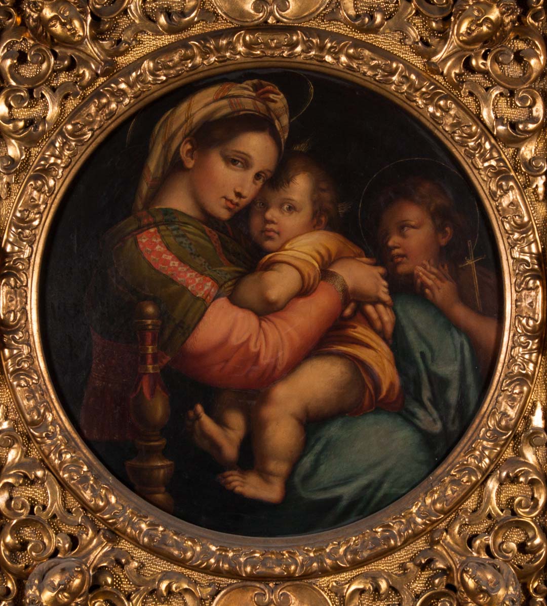 Appraisal: Italian School Madonna della seggiola oil After Raphael Sanzio da