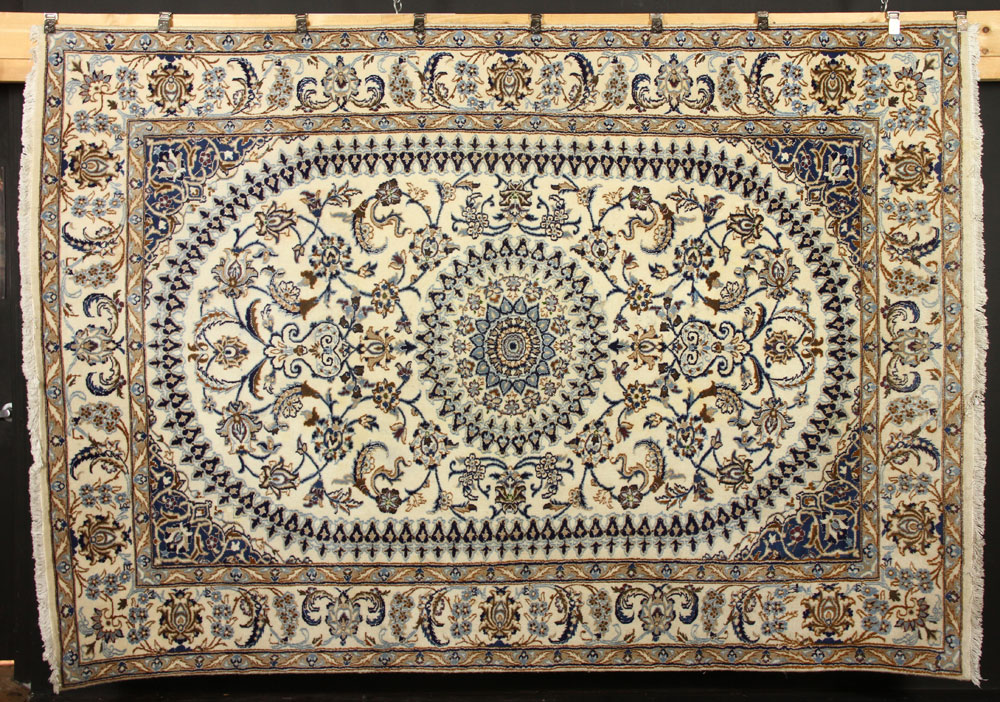 Appraisal: - th C Nain Isfahan Carpet th century Nain Isfahan