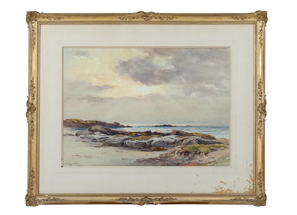 Appraisal: WYCLIFFE EGGINTON BRITISH - A DESERTED ROCKY BEACH Signed Watercolour