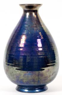 Appraisal: PEWABIC POTTERY VASE H DIA Cobalt blue glaze with iridescent