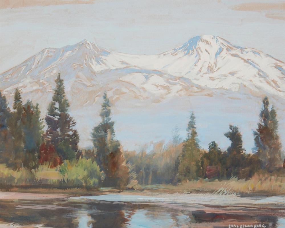 Appraisal: Carl Oscar Borg - Santa Barbara CA Mount Shasta Gouache