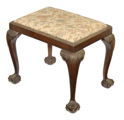 Appraisal: A mahogany stool in mid th century style with a