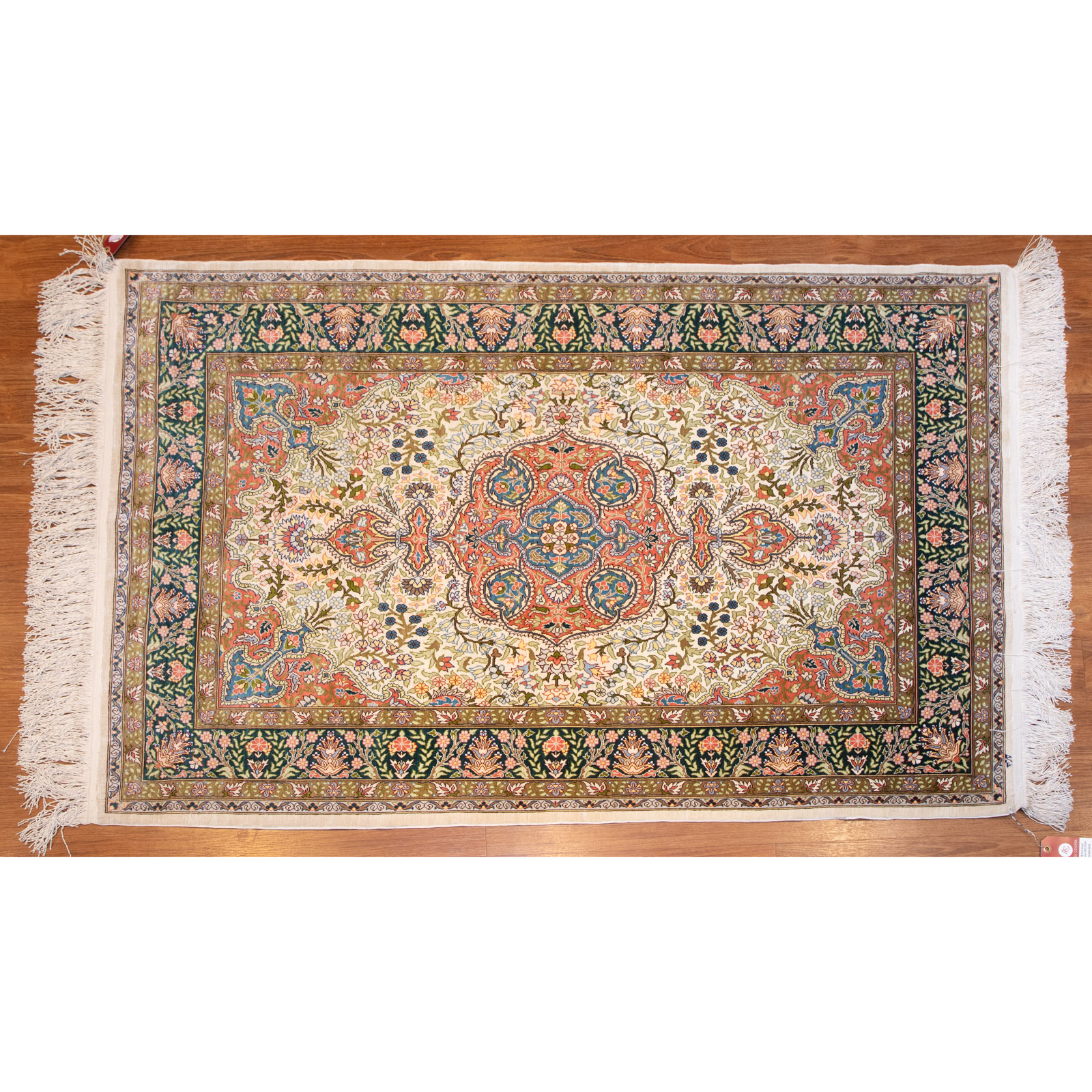 Appraisal: SILK HEREKE RUG TURKEY X Third quarter- th century hand-knotted