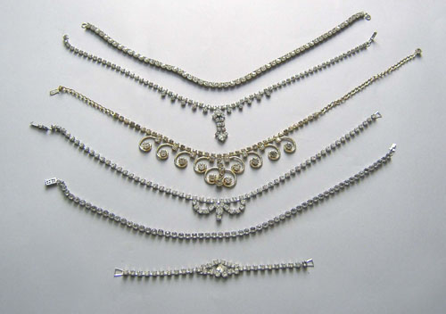 Appraisal: Twenty-two pcs of rhinestone jewelry to include two pcs of