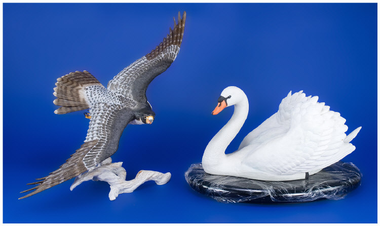 Appraisal: The Royal Swan Figure Crafted in fine bisque porcelain on