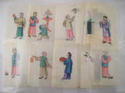 Appraisal: Twelve Chinese miniature paintings on rice paper of children at