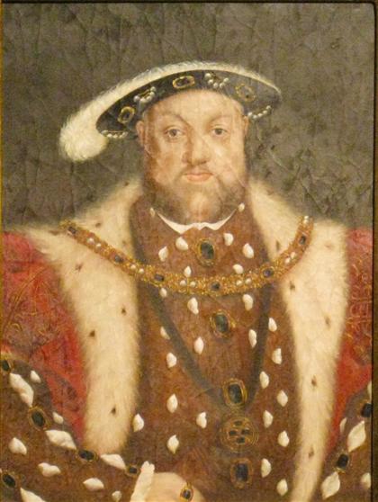 Appraisal: AFTER HANS HOLBEIN HENRY VII Oil on panel x in