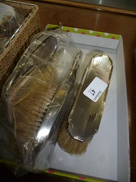 Appraisal: A QUANTITY OF VARIOUS SILVER BACKED BRUSHES combs etc together