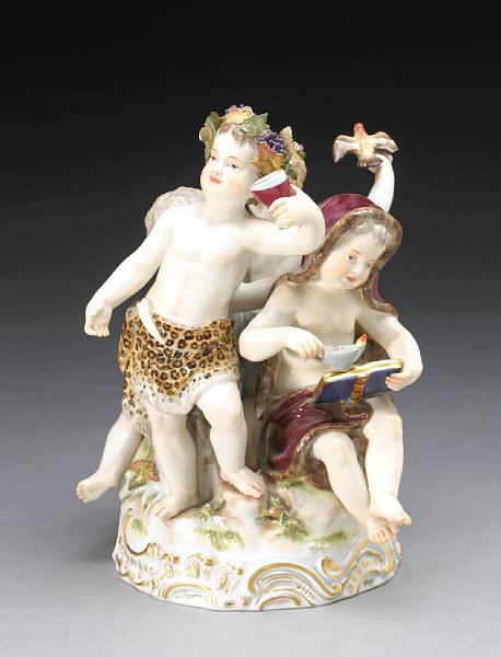 Appraisal: late th century Modeled in the round with four putti