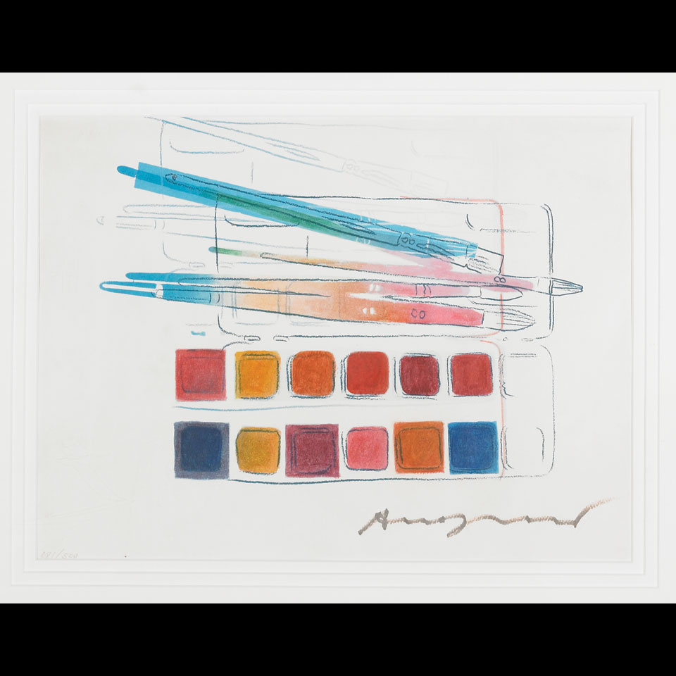 Appraisal: Andy Warhol - American WATERCOLOUR PAINT KIT WITH BRUSHES F