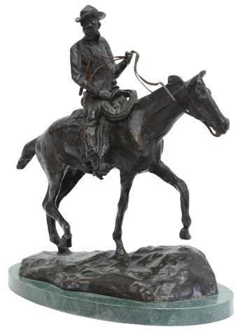 Appraisal: Patinated bronze sculpture Will Rogers American - signed in cast