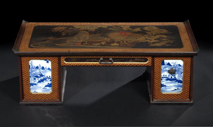 Appraisal: Good Japanese Lacquered Writing Table Fuzukue Meiji period - the