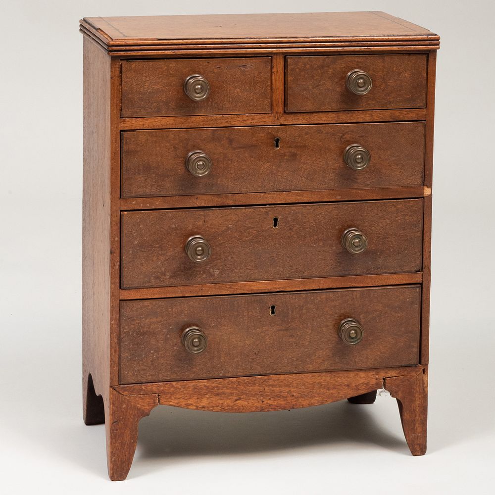 Appraisal: Miniature Regency Mahogany Chest of Drawers x x in Condition