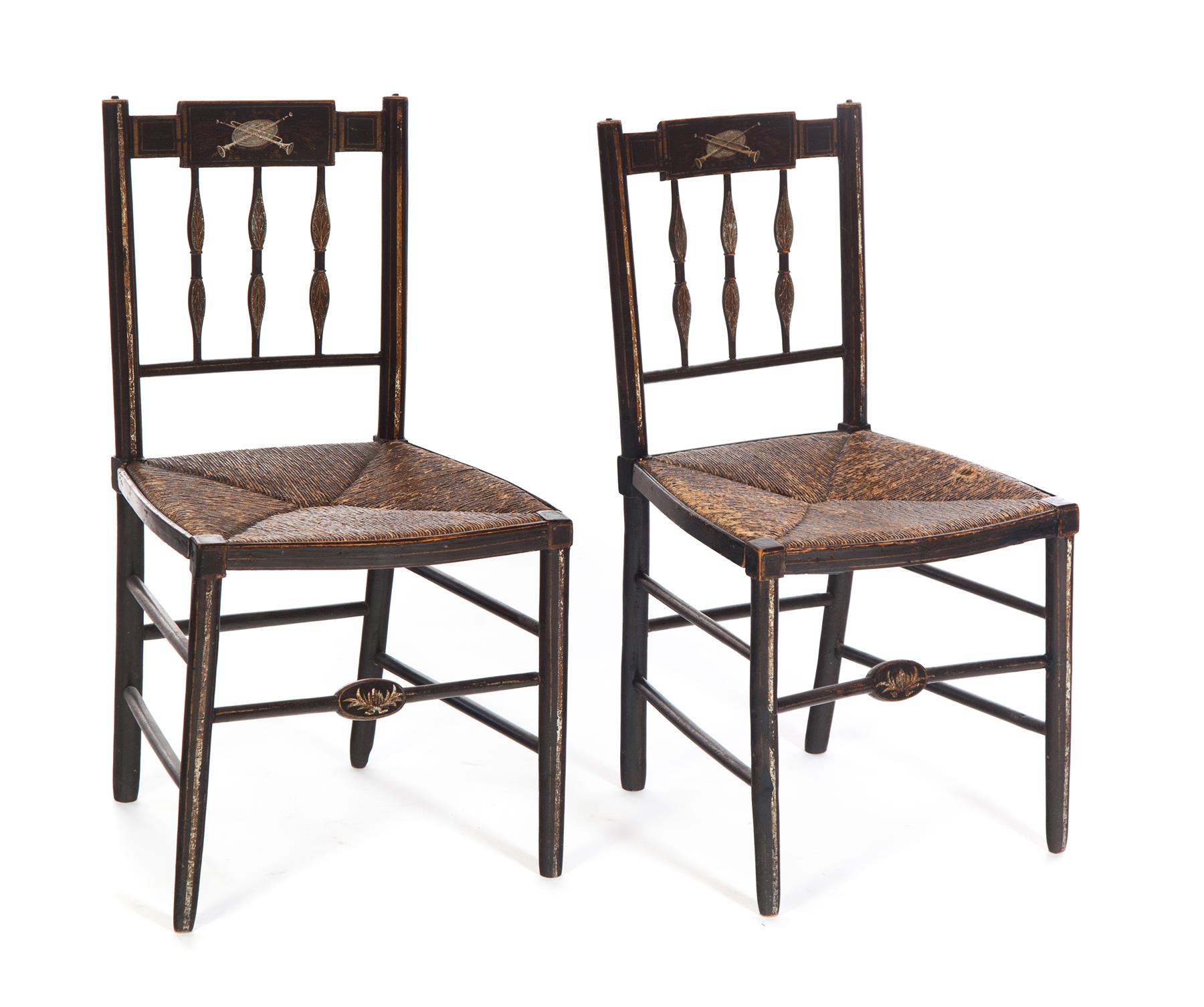 Appraisal: PAIR OF AMERICAN FEDERAL SIDE CHAIRS First quarter th century