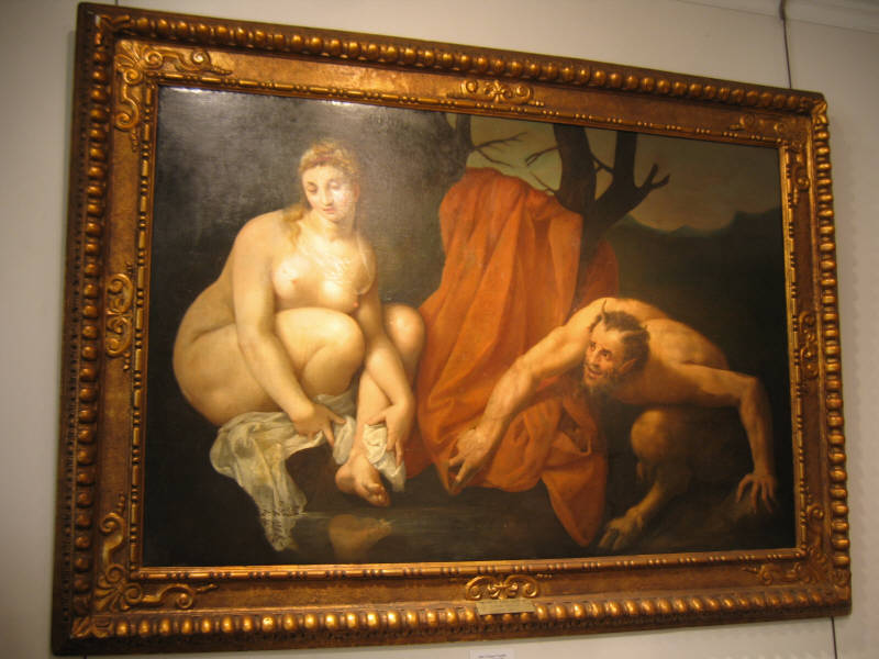 Appraisal: CIRCLE OF TIZIANO VECELLIO ITALIAN - Nymph and Satyr oil