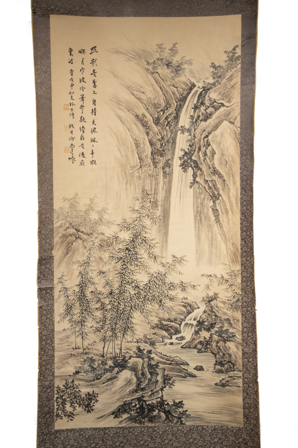 Appraisal: EARLY TH C CHINESE PAINTED SCROLL Northern Mountain Landscape ink