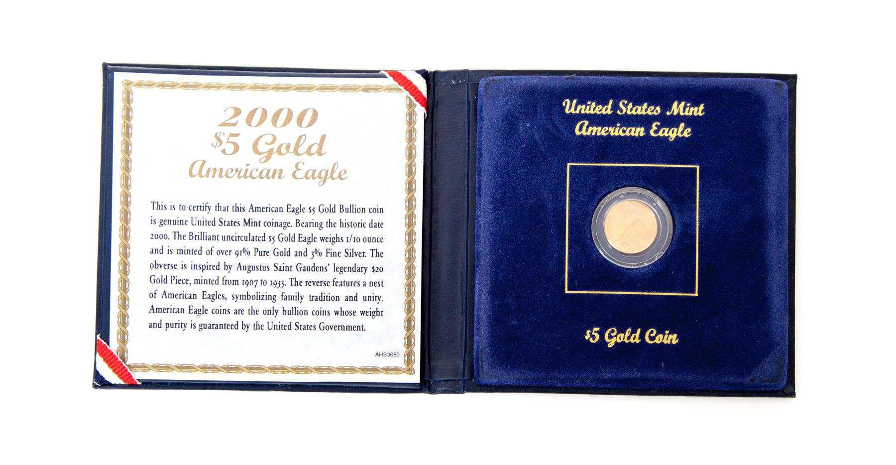 Appraisal: AMERICAN FIVE DOLLAR GOLD EAGLE in original mint packaging