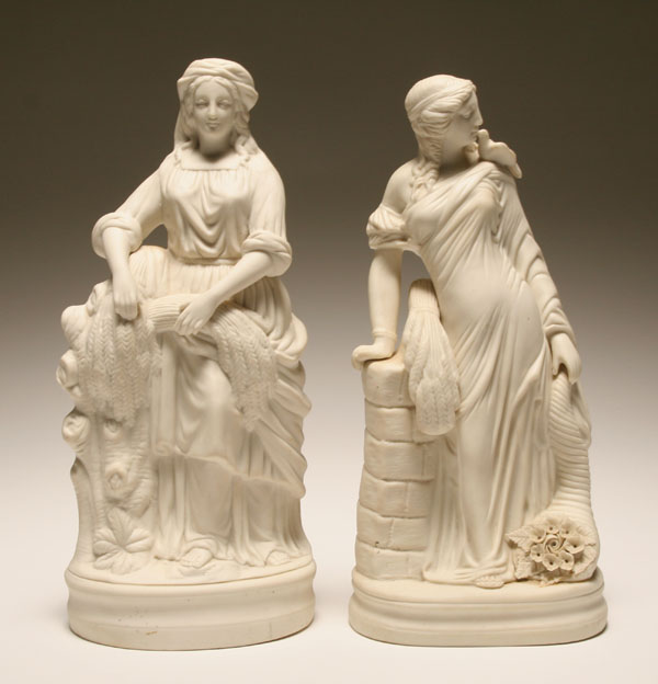 Appraisal: Pair of parian figures represented as goddesses of the harvest