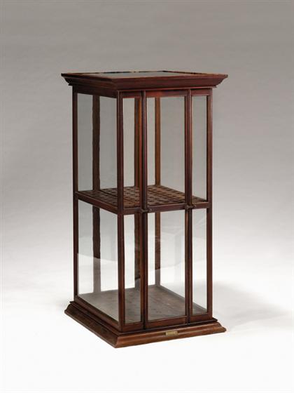 Appraisal: Mahogany walking stick display case early th century By the