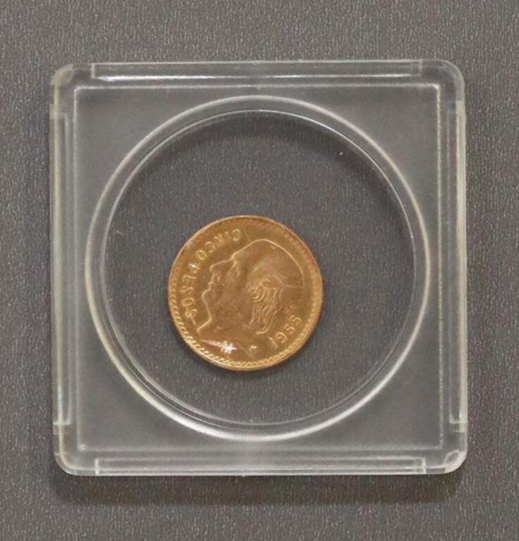 Appraisal: Mexico Cinco Pesos gold coin fine grams PLEASE NOTE ALL