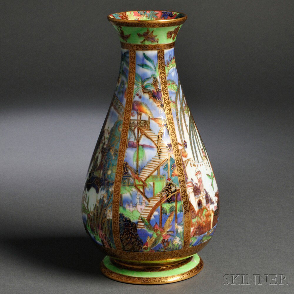 Appraisal: Wedgwood Fairyland Lustre Vase England c pattern Z with Pillar