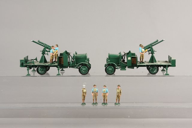 Appraisal: Lot of Britains Premiere Series Thornycroft Anti-Aircraft Gun Trucks together