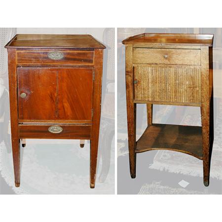 Appraisal: Georgian Style Mahogany Bedside Cupboard Together with a Baroque Style